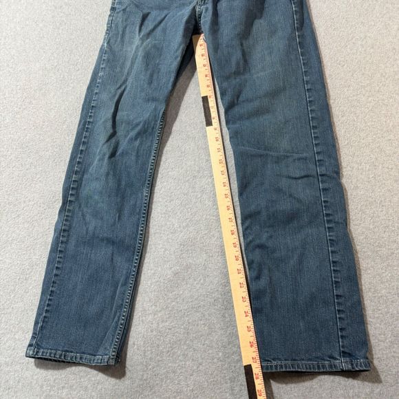 Levis Jeans Mens 505 32x32 Blue Denim Straight Workwear American Solid Mid Rise - Picture 5 of 12